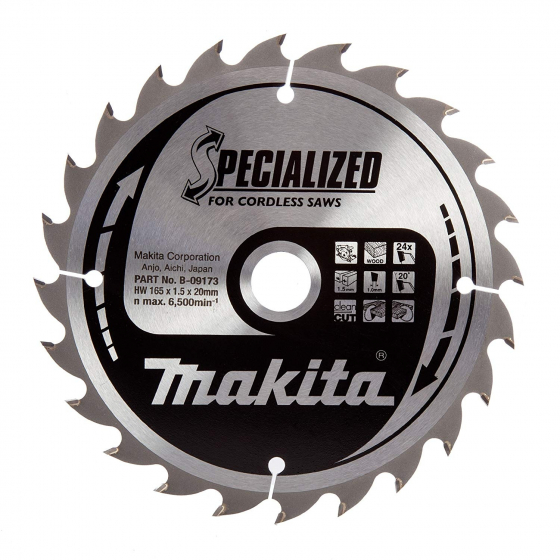 Makita B-09173 Lame de scie circulaire "Specialized" ø165mm 24Dts