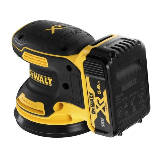 Dewalt Dcw210p2 Qw Ponceuse Orbitale O125mm Sans Fil 18v 2x5 0ah Coffret Tstak