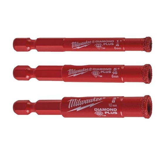 Milwaukee Set de 3 forêts DIAMOND PLUS 6,8,10mm (4932471771)