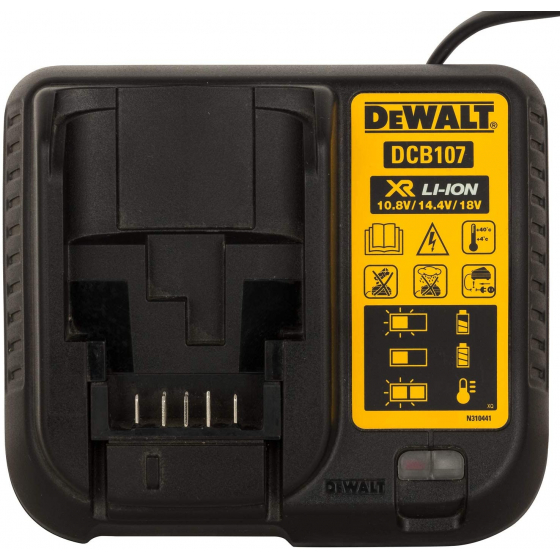 Dewalt DCB107-QW Chargeur De Batteries XR 10.8V/14.4V/18V Li-ion