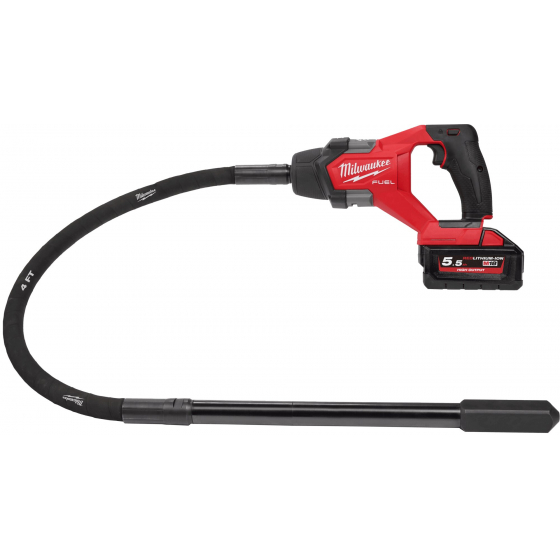 Milwaukee M18 FCVN12-551 Vibreur à béton sans fil 18V 1x5.5Ah avec aiguille vibrante 1.2ml (4933479597)