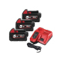 Milwaukee Pack M18 NRG-503 Avec 3 Batteries 18V 5.0Ah M18B5 et Chargeur Rapide M12-18FC (4933451423)