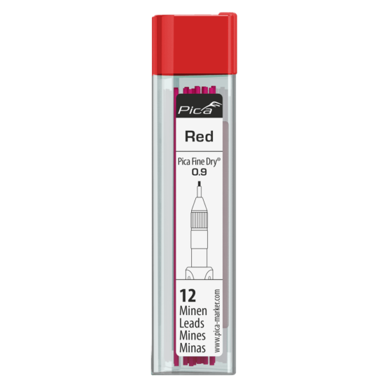 Pica Fine Dry Mines graphite rouge 0.9mm de précision 7031