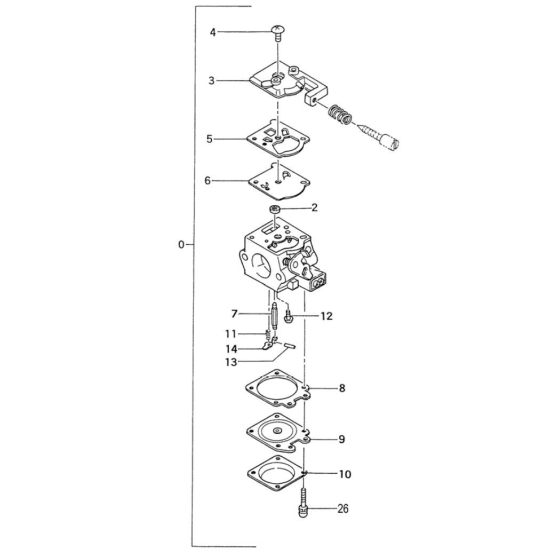 Hikoki Carburateur complet pour tronçonneuse CS33, CS38, CS40, CS45, ECV3801, ECV450 (6690606)