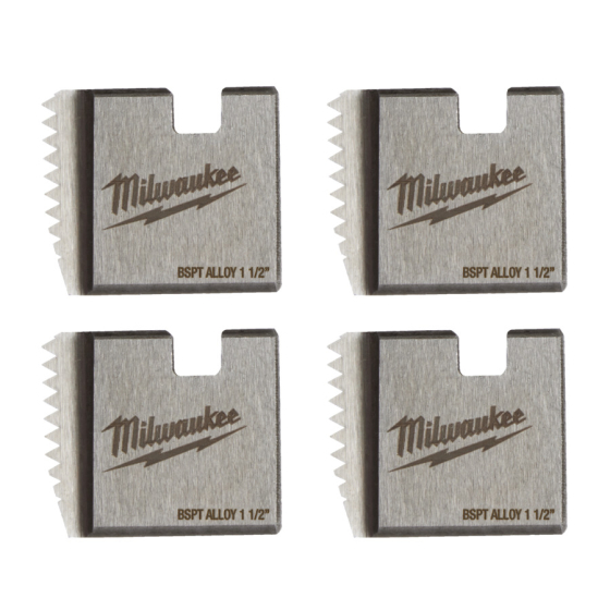 Milwaukee Jeu de 4 peignes 1"1/2 BSPT pour filière 18V M18FPT2 (4932480231)