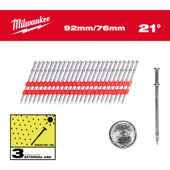 Milwaukee x2000 Clous duplex double tête 92mm (4932498156)