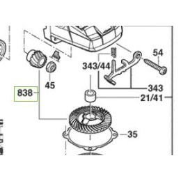 Bosch Pignon & couronne pour meuleuse GWS15-125 CIEPX, GWS12-125 CIEPX, GWS13-125 CIEPX, GWS17-125 CIEPX (1600A001X6)