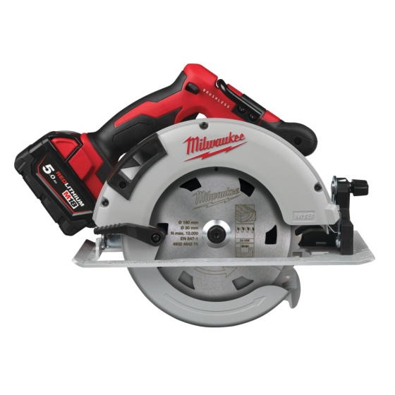 Milwaukee M18 BLCS66-502X Scie Circulaire ø190mm 18V Brushless 2x5Ah (4933464588)