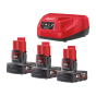 Milwaukee M12 NRGO1-643 avec 2 Batteries M12B6 12V 6.0Ah x1 M12B4 12V 4Ah et Chargeur C12C (4932492932)