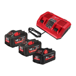 Milwaukee M18 HNRGO1-823 Pack 2 batteries 18V 12.0Ah M18HB12 1 batterie 8Ah et Chargeur Rapide double M18 DFC (4933459217)