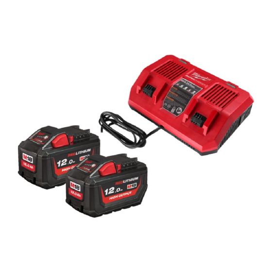 Milwaukee M18 HNRGO3-122 Pack 2 batteries 18V 12.0Ah M18HB12 et Chargeur Rapide double M18 DFC (4932492935)