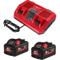 Milwaukee M18 HNRGO4-802 Pack 2 batteries 18V 8.0Ah M18HB8 et Chargeur Rapide double M18 DFC (4932492936)