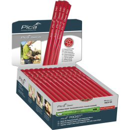 Pica Classic 540 Boite de 100 crayons de charpentier, ovale, rouge, 24cm 540/24-100