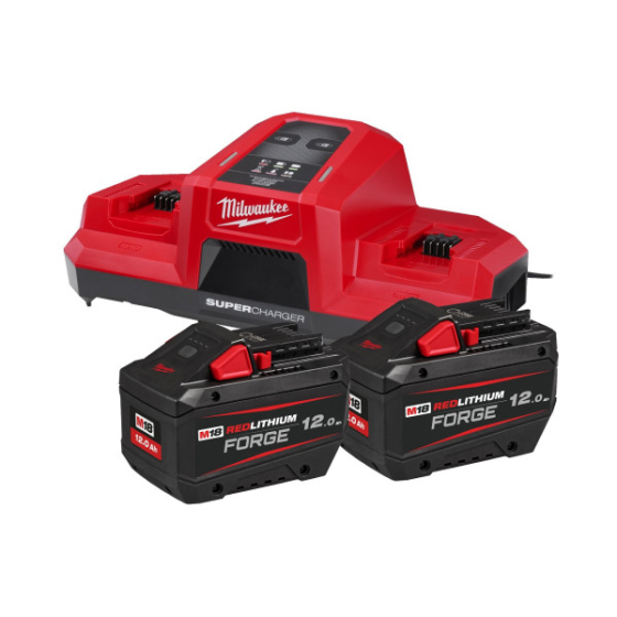 Milwaukee M18 FORGE NRG-122DBSC Pack batteries M18 FORGE 18V 8.0Ah avec chargeur M18DBSC (4933498614)