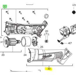 Milwaukee Carter pour meuleuse HD18AG115 & HD18AG125 (4931466311)