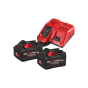 Milwaukee M18 FORGE NRG-802 Pack batteries M18 FORGE 18V 8.0Ah avec chargeur M12-18FC (4933498612)