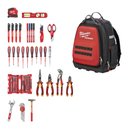 Milwaukee Sac à dos Packout  pour électricien avec 76 outils (4932498407)