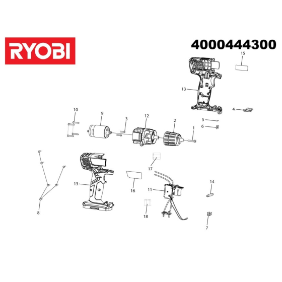 Ryobi Moteur perceuse 12V R12SD (5131032506)