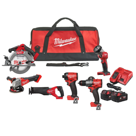 Milwaukee M18 FPP6G3-502B Pack de 6 machines 18V Brushless FUEL Powerpack (4933498658)