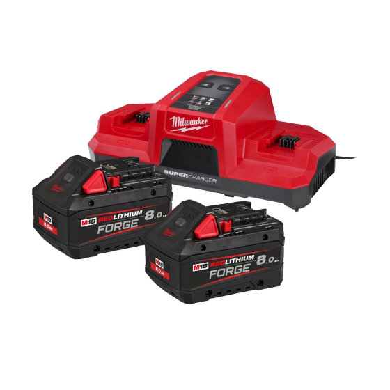 Milwaukee M18 FORGENRG-802DBSC Pack batteries M18 FORGE 18V 8.0Ah avec chargeur M18DBSC (4933498616)