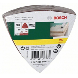 Bosch Pack de 25 Abrasifs Delta 93x93mm (2607019500)